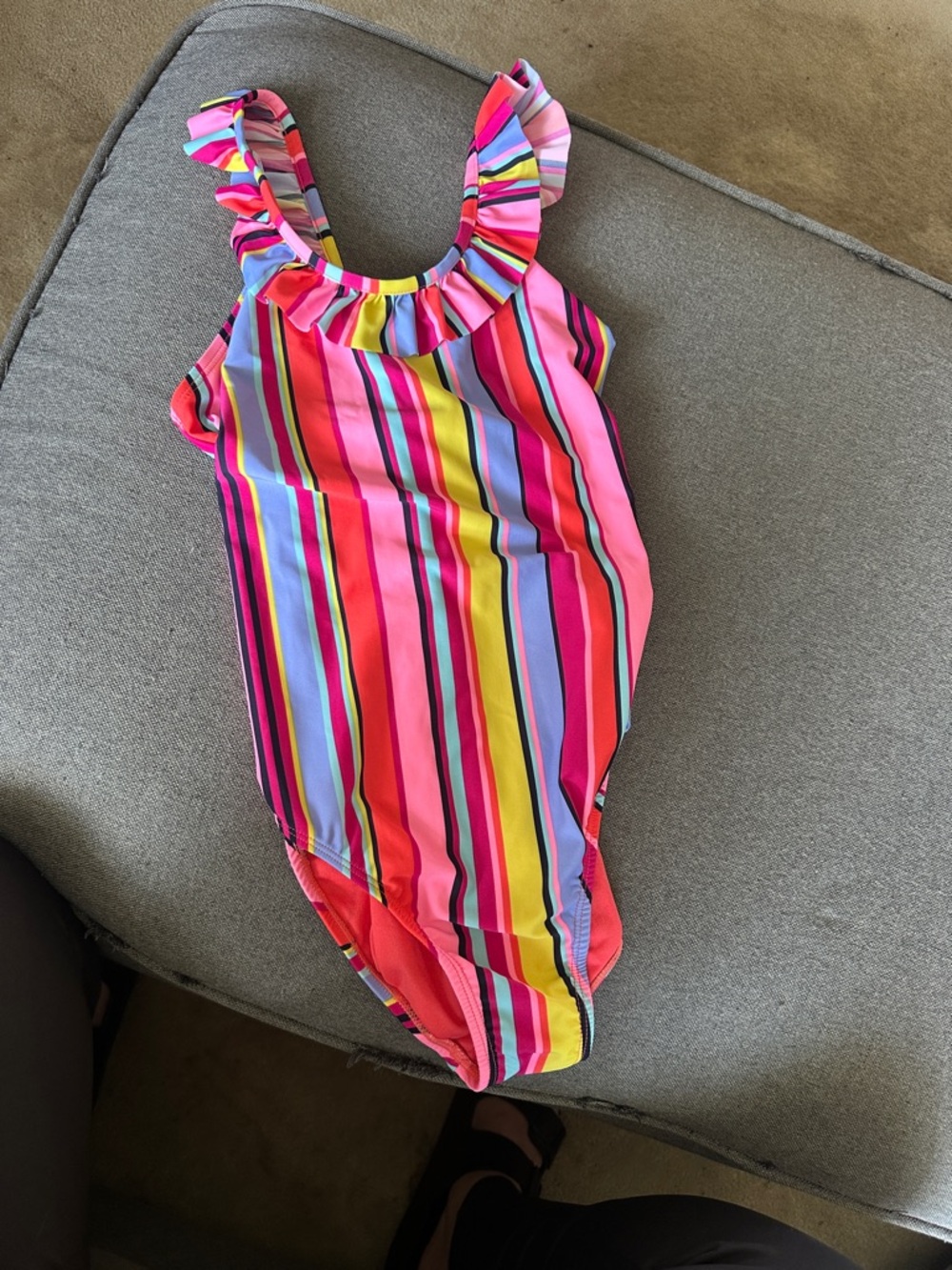 GAP Kids One-Piece Swimsuit - Pink, Yellow, Blue, Purple Stripes